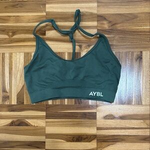AYBL Deep Olive Strappy T-Back Sports Bra